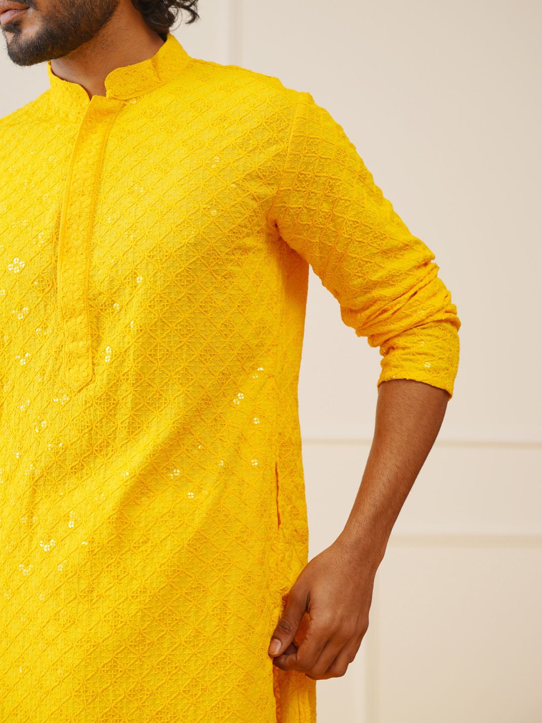 Jompers Ethnic Motifs Embroidered Chikankari Pure Cotton Straight Kurta