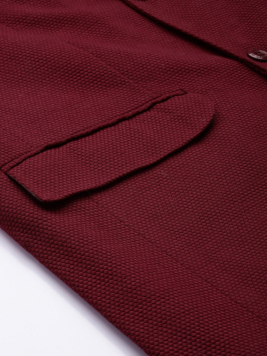 The Indian Garage Co Men Self Design Slim-Fit Single-Breasted Blazer