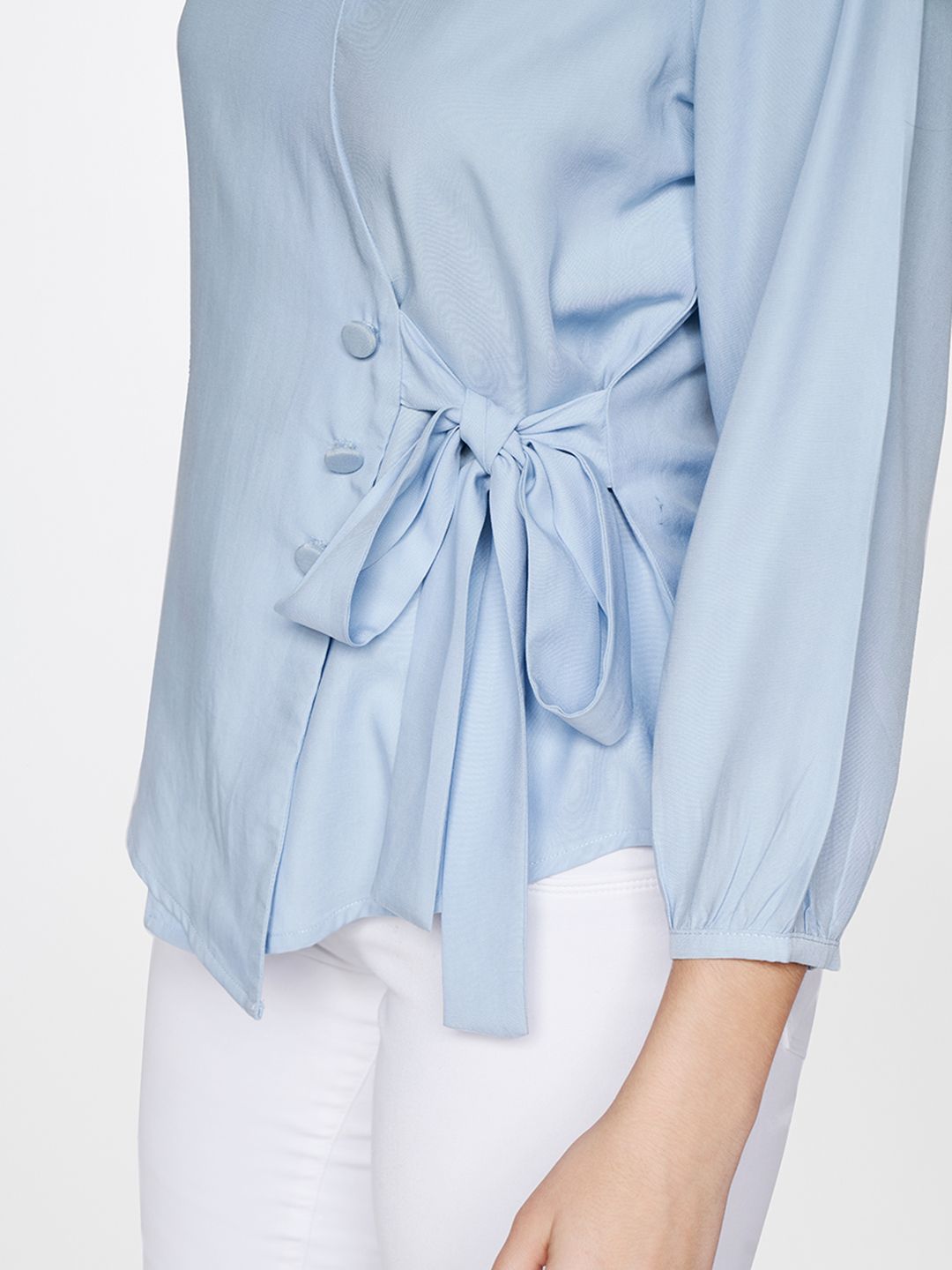 AND Puff Sleeve Wrap Top