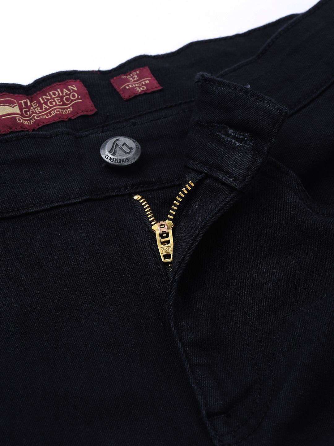 The Indian Garage Co Men Black Slim Fit Mid-Rise Clean Look Jeans
