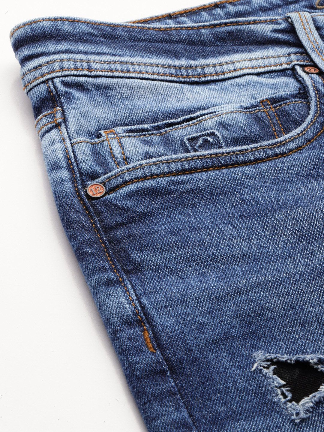 Being Human Men Krypton Straight Fit Low Distress Heavy Fade Stretchable Jeans