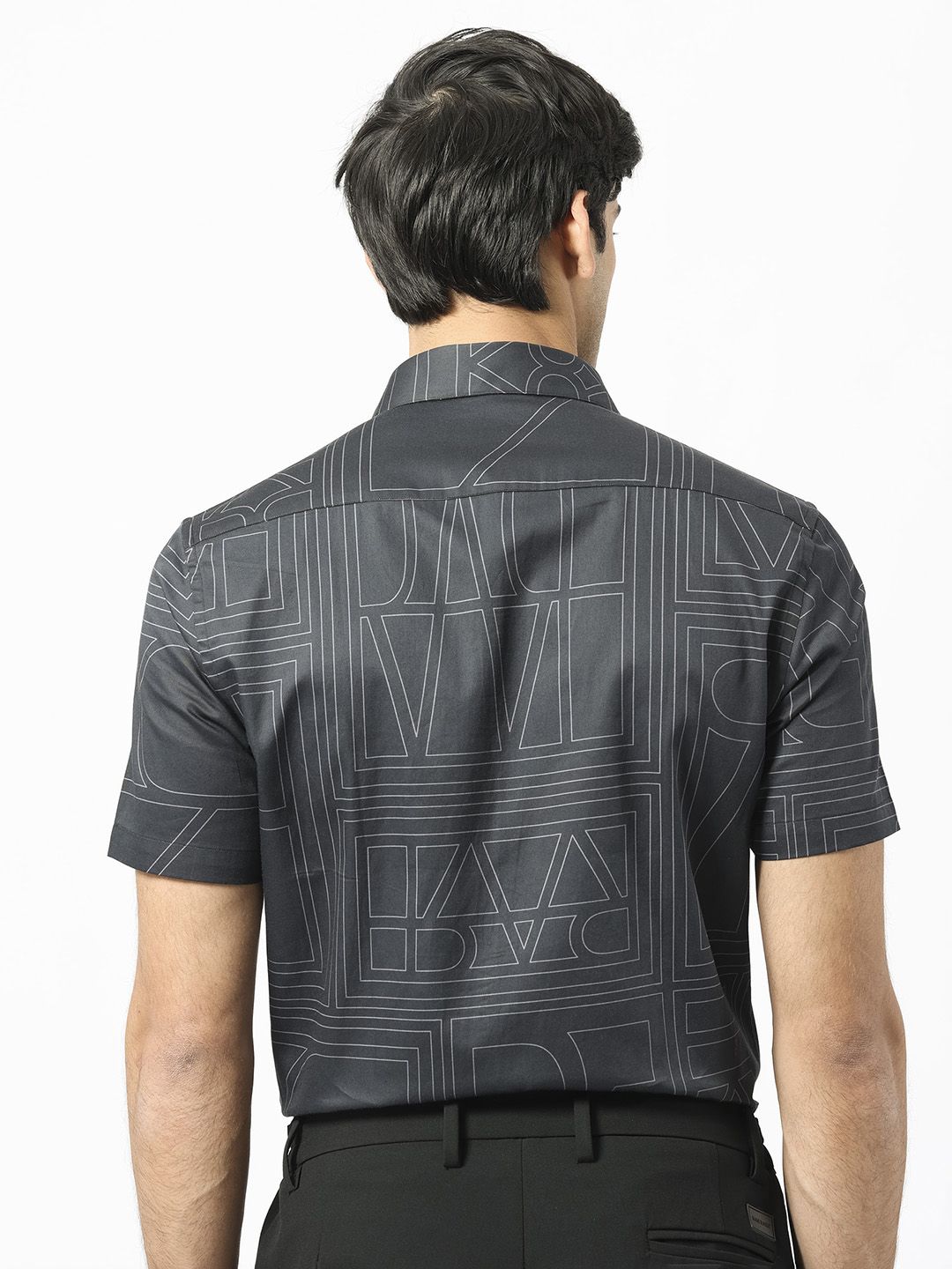 RARE RABBIT Men Osuna Slim Fit Geometric Printed Cotton Shirt