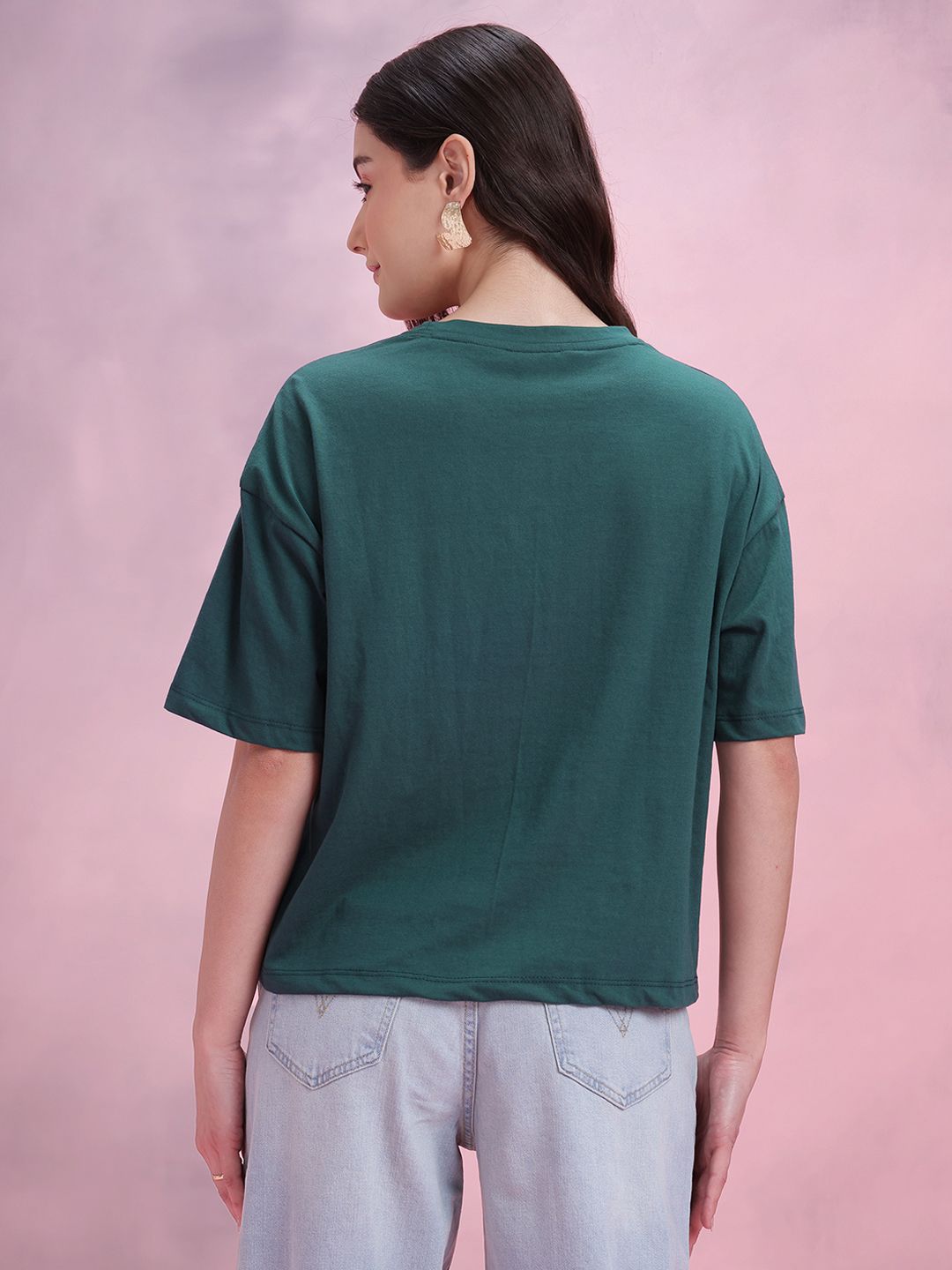 DressBerry Drop-Shoulder Sleeves Relaxed T-shirt