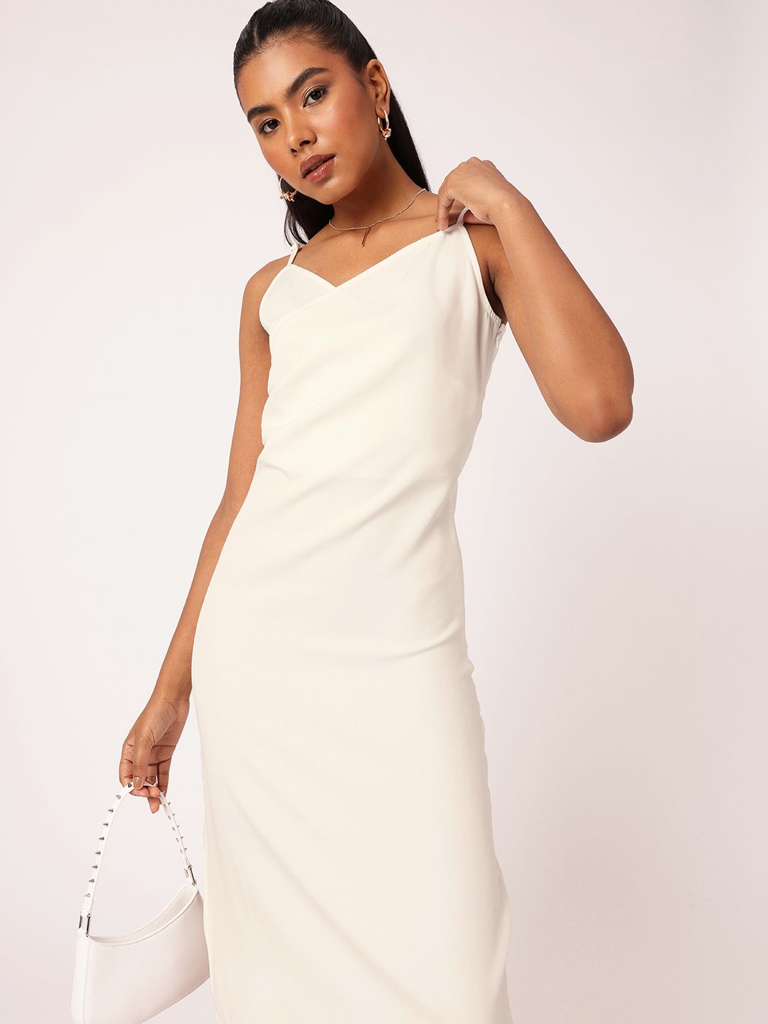 DressBerry Chic High Slit Glamour Shoulder Straps Sheath Dress