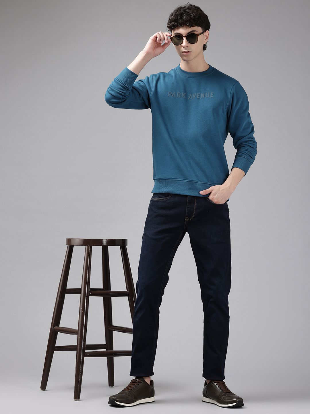 Park Avenue Slim Fit Brand Logo Printed Sweatshirt