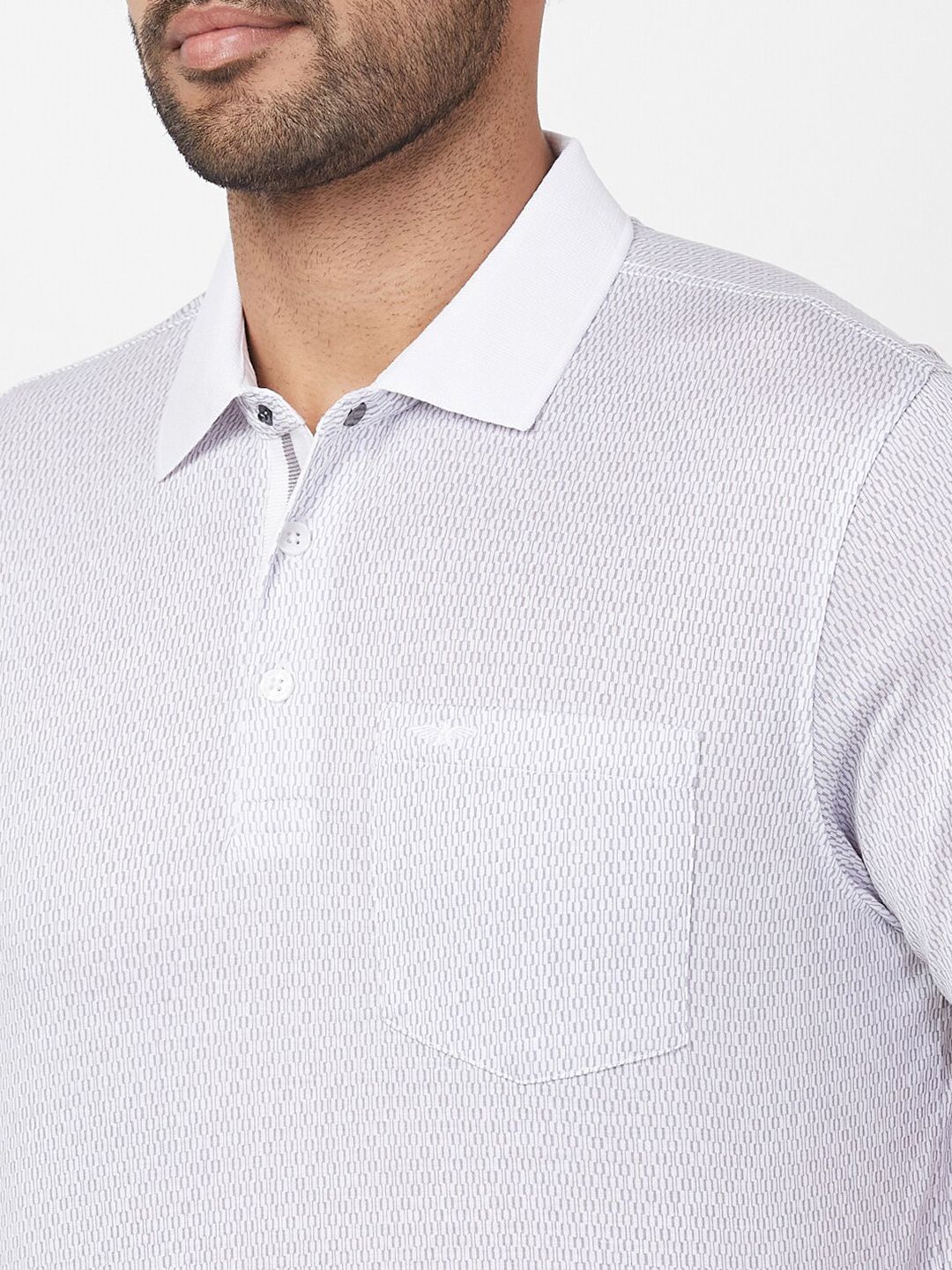 Park Avenue Geometric Printed Polo Collar Cotton Slim Fit T-shirt