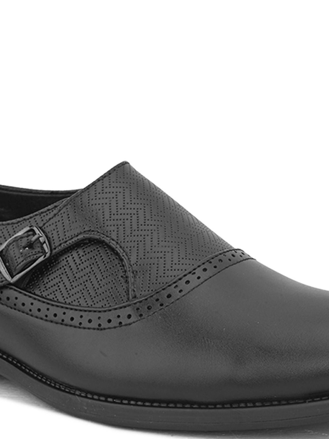 House of Pataudi Men Textured Slip On Formal Loafers