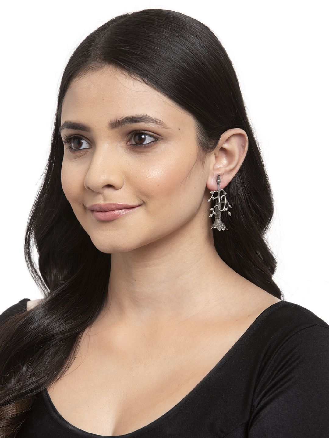 Anouk Silver Plated Contemporary Drop Earrings