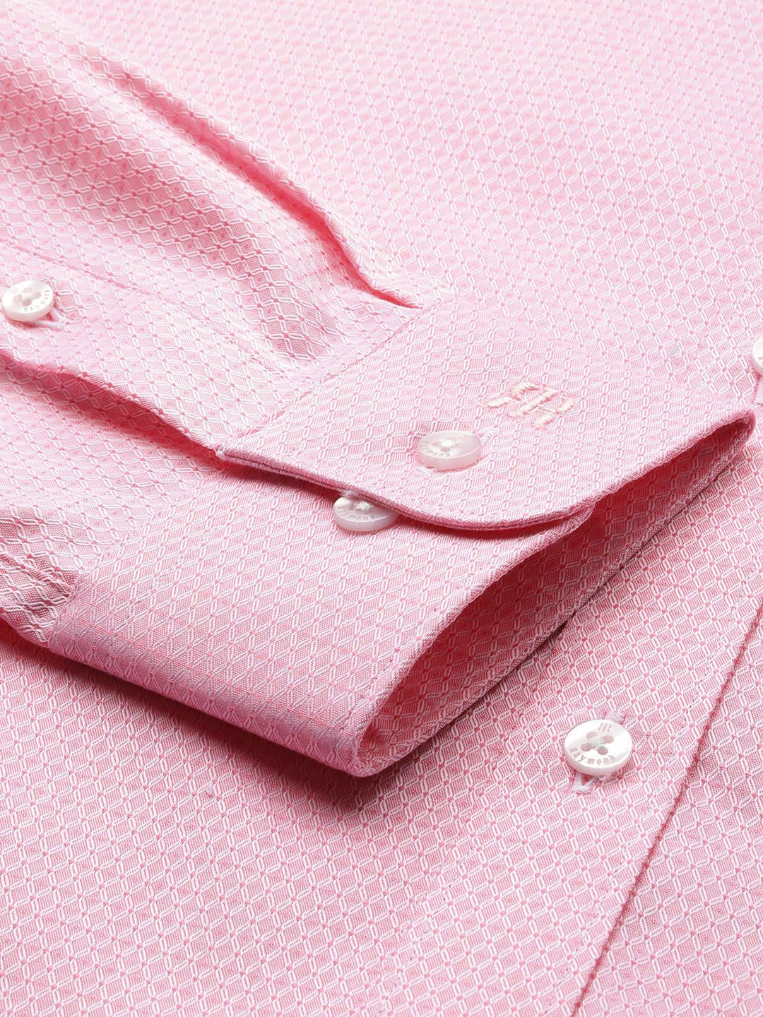 Raymond Slim Fit Self Design Textured Pure Cotton Formal Shirt