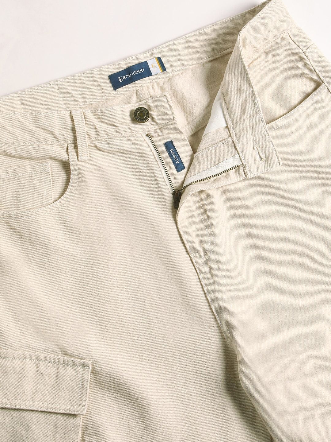 Bene Kleed Men Clean Look Pure Cotton Baggy Jeans