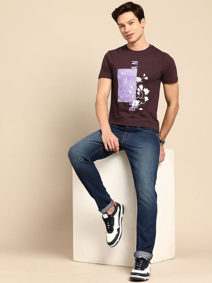 Being Human Graphic Printed Pure Cotton Slim Fit T-shirt