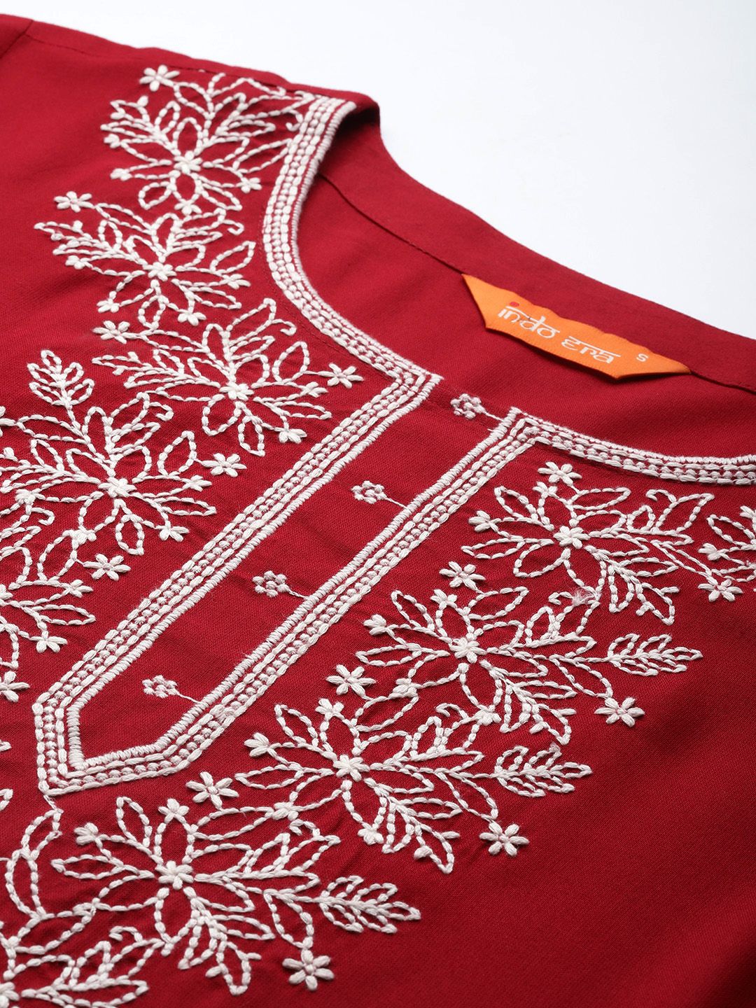 Indo Era Floral Embroidered Thread Work Kurta
