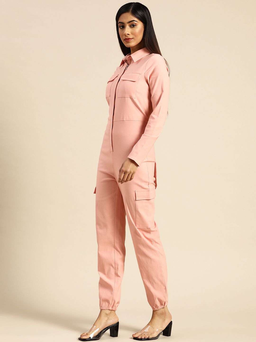 Athena Pink Basic Jumpsuit