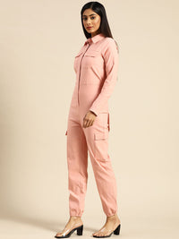 Athena Pink Basic Jumpsuit