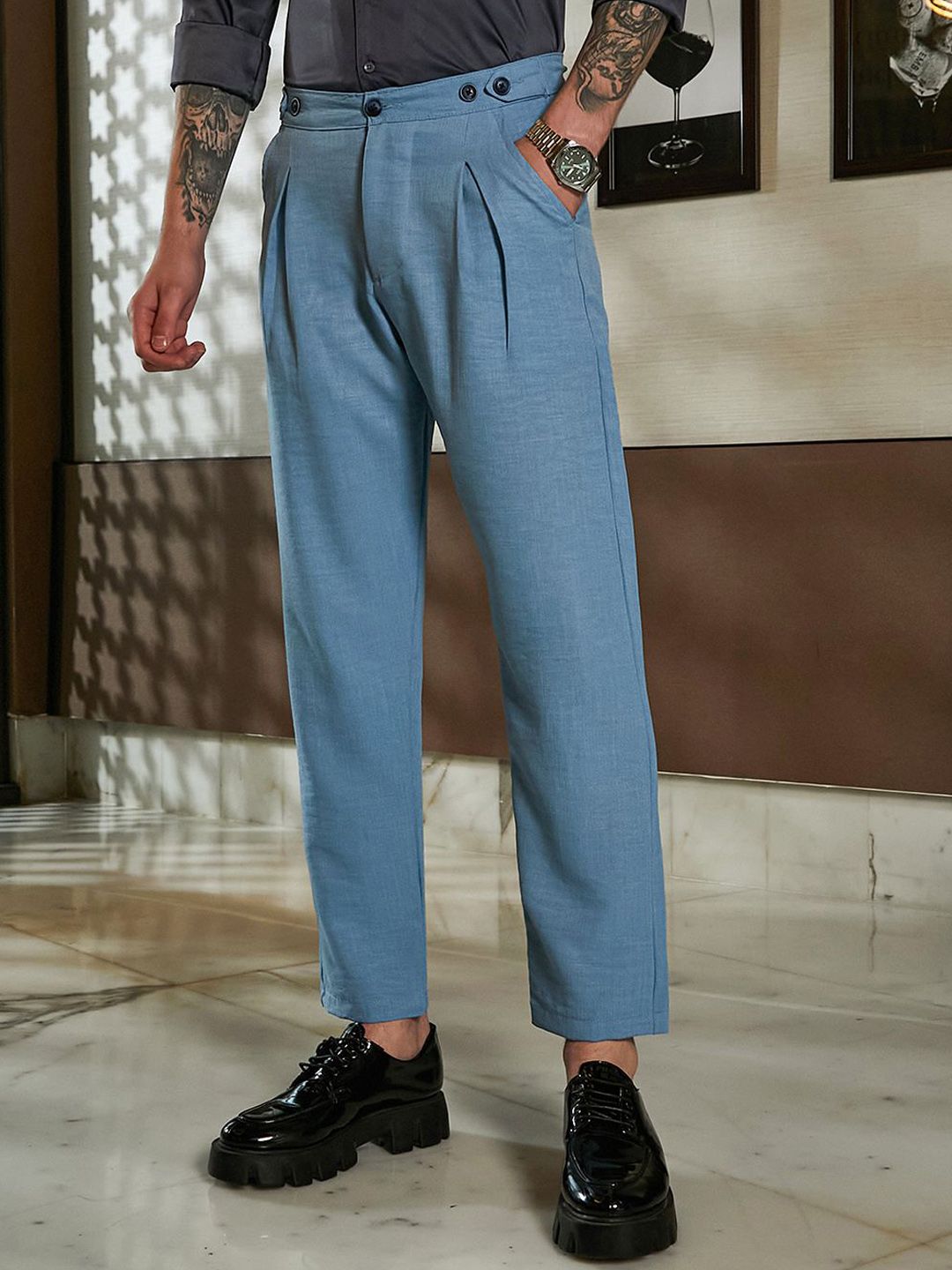 Campus Sutra Men Comfort Pleated Trousers