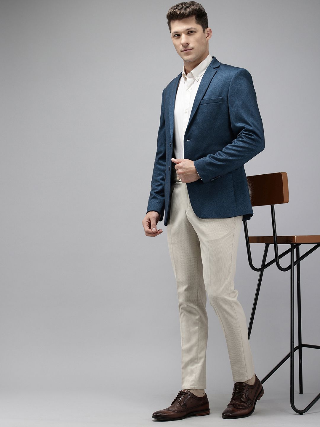 Park Avenue Notched Lapel Single Breasted Super Slim Fit Formal Blazer