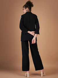 SASSAFRAS Black Notched Lapel Collar Blazer With Trousers