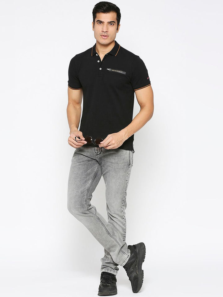 Being Human Men Low Distress Heavy Fade Slim Fit Jeans