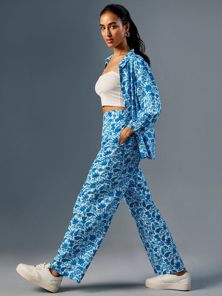 Global Desi Printed Shirt With Trousers
