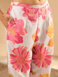 Indo Era Women Floral Printed Regular Kurta with Trousers