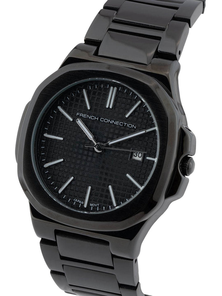 Sambungan Perancis Lelaki Dial & Gelang Keluli Tahan Karat Tali Analog Watch FCB2BM