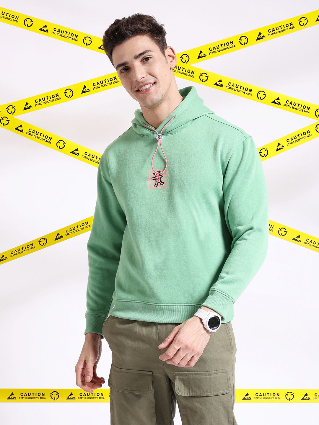 The Indian Garage Co Graphic Printed Hooded Pullover Sweatshirt
