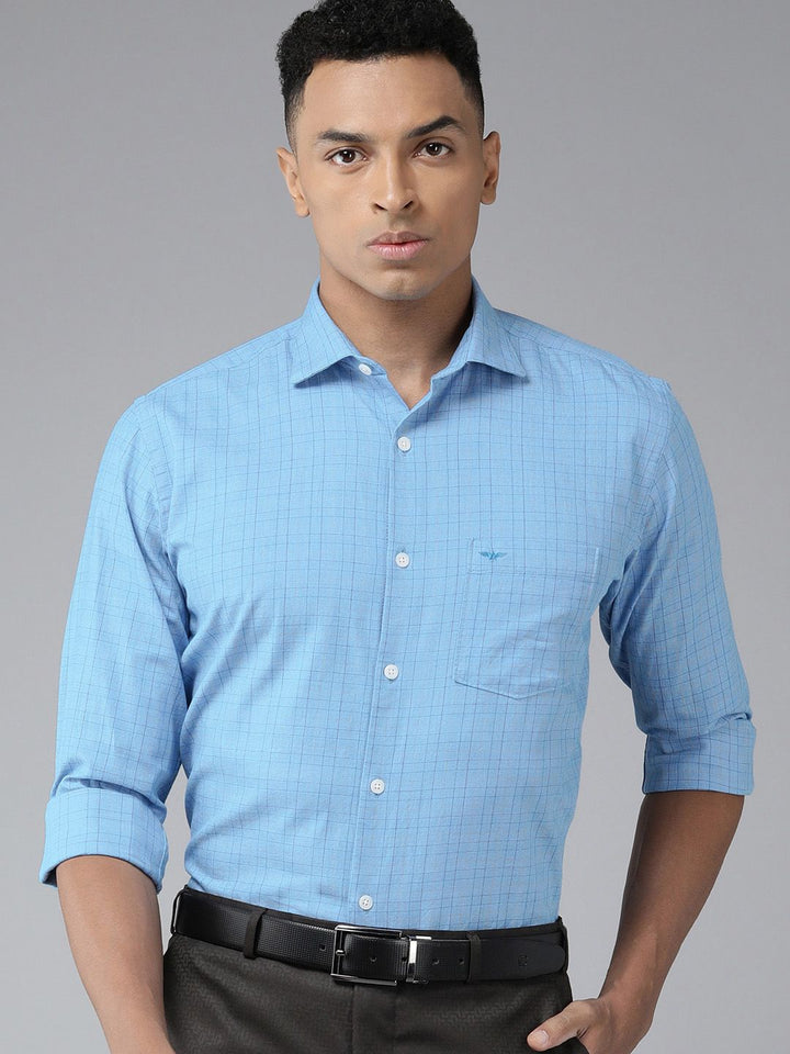 Park Avenue Tartan Checked Slim Fit Pure Cotton Formal Shirt