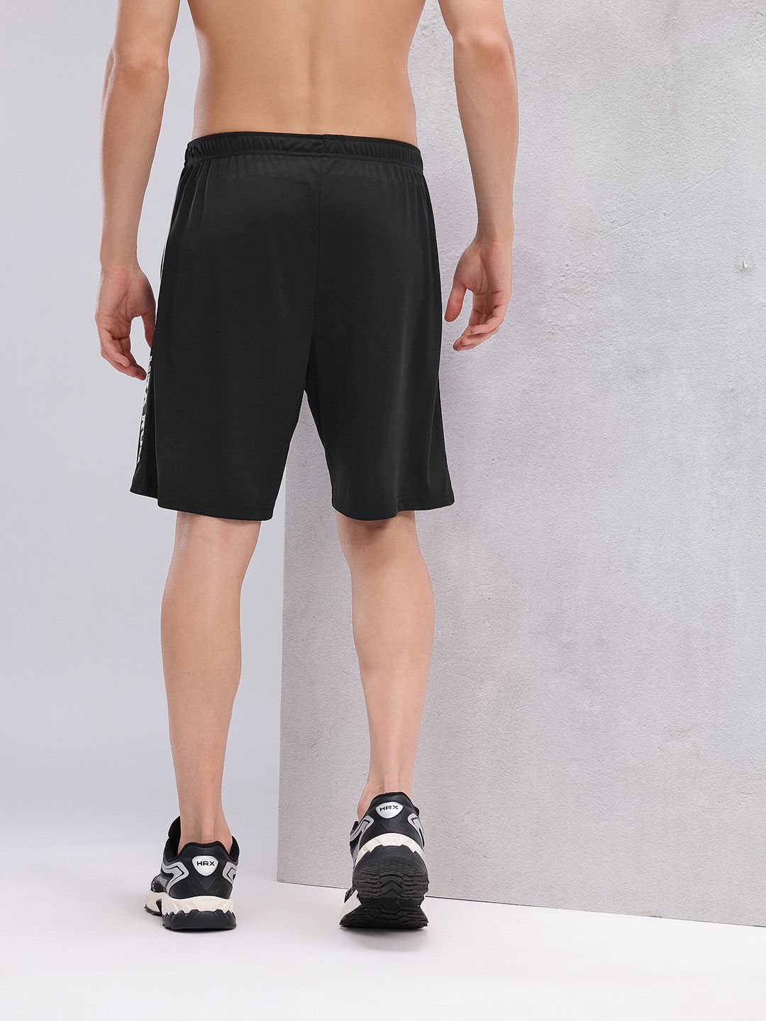 HRX by Hrithik Roshan Men Monochrome Typography Rapid-Dry Running Shorts