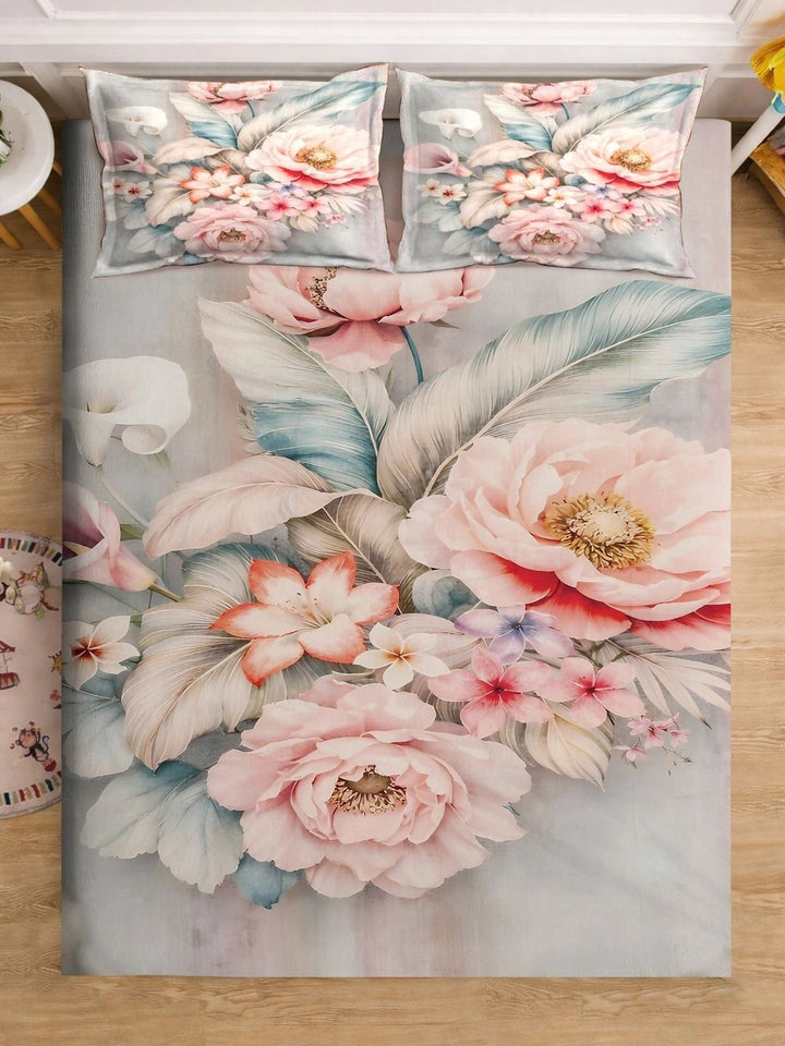 Moda Rapido X KLOTTHE Multicoloured Floral 400 TC Bedsheet with 2 Pillow Covers