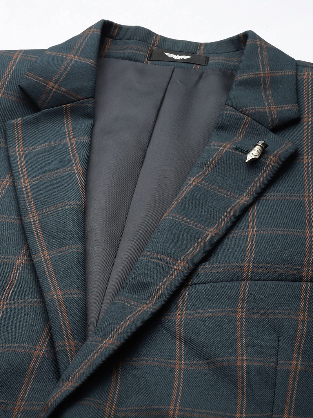 Park Avenue Checked Single Breasted Super Slim Fit 3 Piece Formal Suits