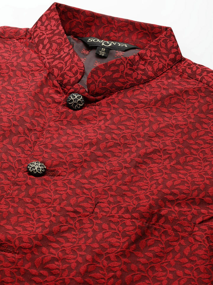 SOJANYA Kurta Belang Beige Lelaki dengan Piyama & Jaket Nehru