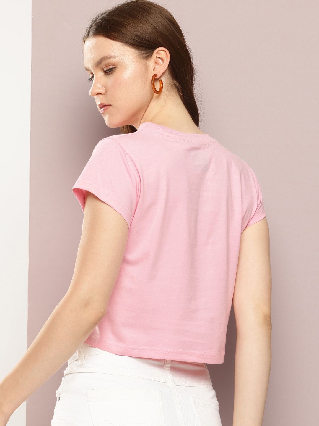 DILLINGER Women Regular Cropped Short Sleeve Printed Tshirt