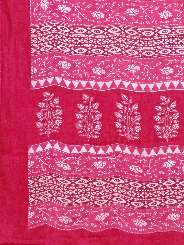 KALINI Ethnic Motifs Printed Angrakha Pure Cotton Kurta & Trousers With Dupatta
