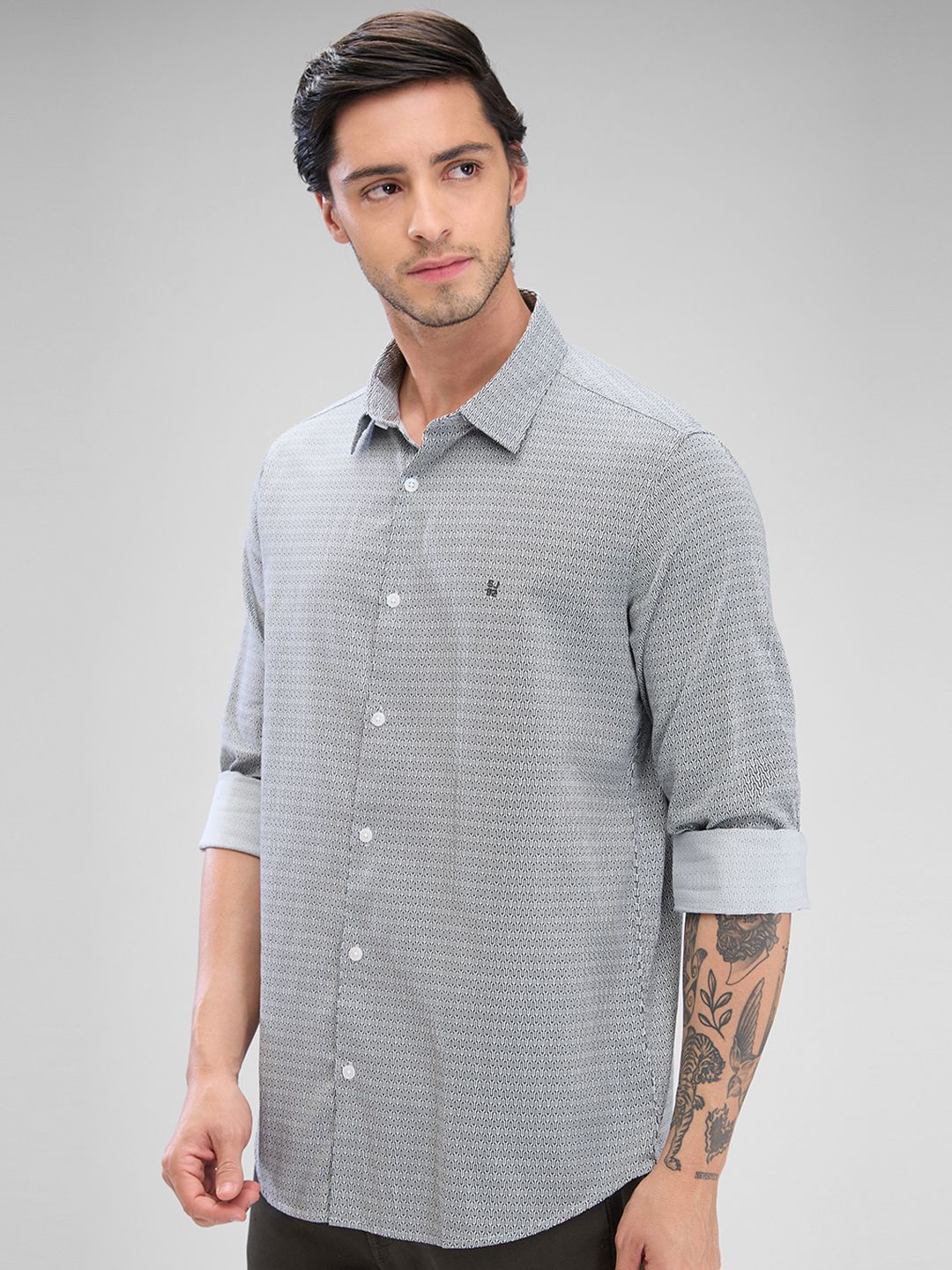 SPYKAR Men Slim Fit Grid Tattersall Checks Opaque Checked Pure Cotton Casual Shirt