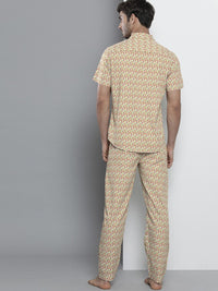 The Indian Garage Co Men Multicoloured Printed Night Suit