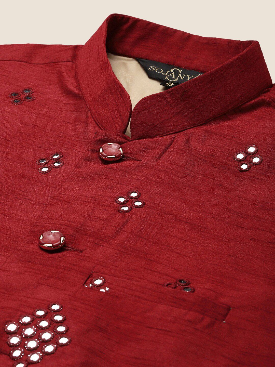 SOJANYA Manadrin Collar Kurta with Pyjamas & Nehru Jacket