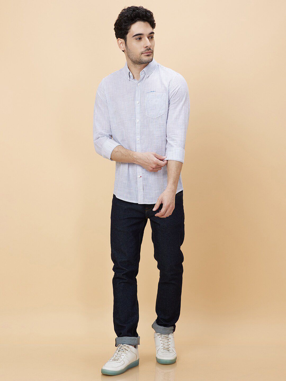 Being Human Slim Fit Micro Checks Casual Shirt