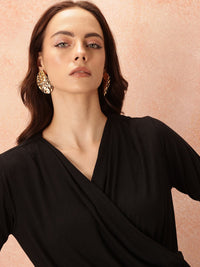all about you V-Neck Draped Wrap Style Top