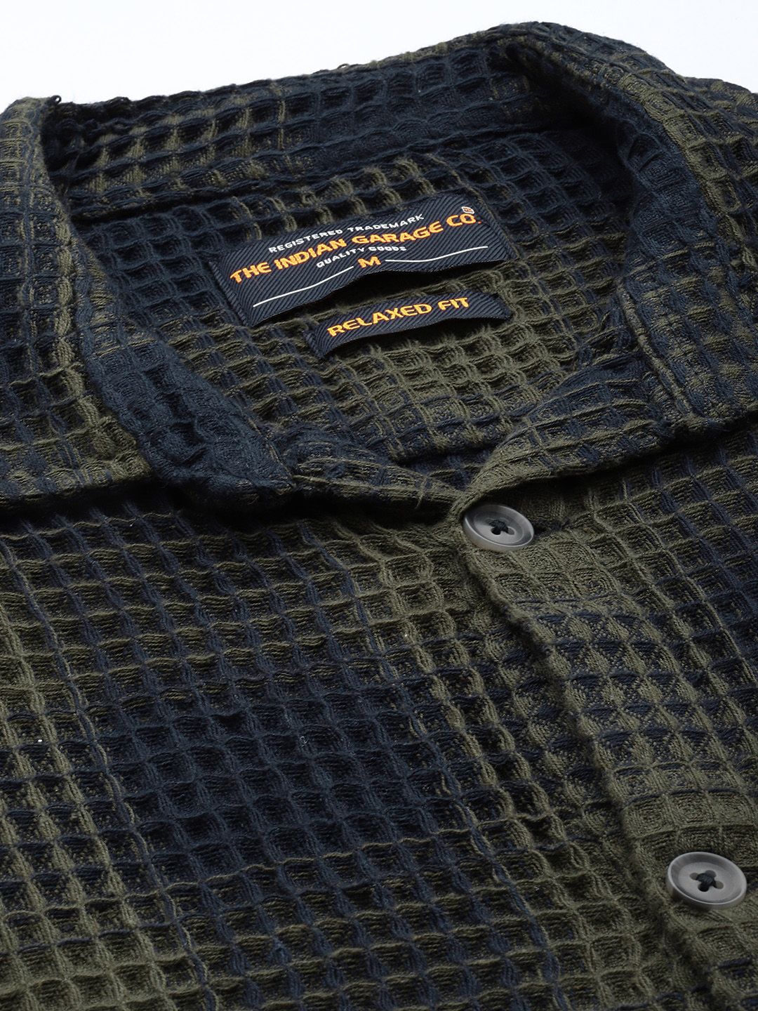 The Indian Garage Co. Relaxed Fit  Opaque Checked Textured Casual Shirt
