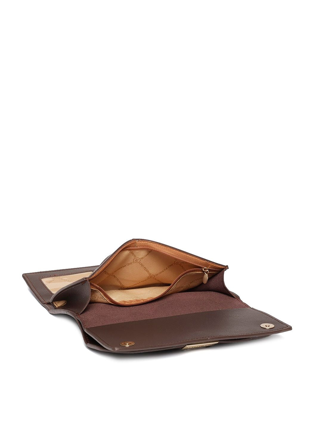 Lino Perros Women Brown Solid Three Fold Wallet