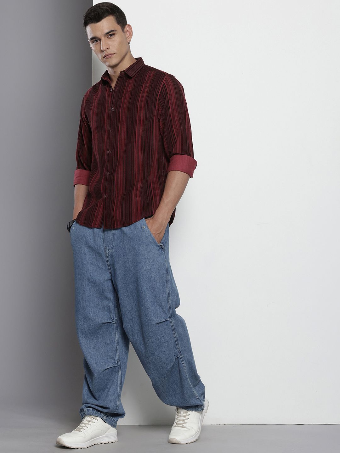 The Indian Garage Co Striped Pure Cotton Casual Shirt