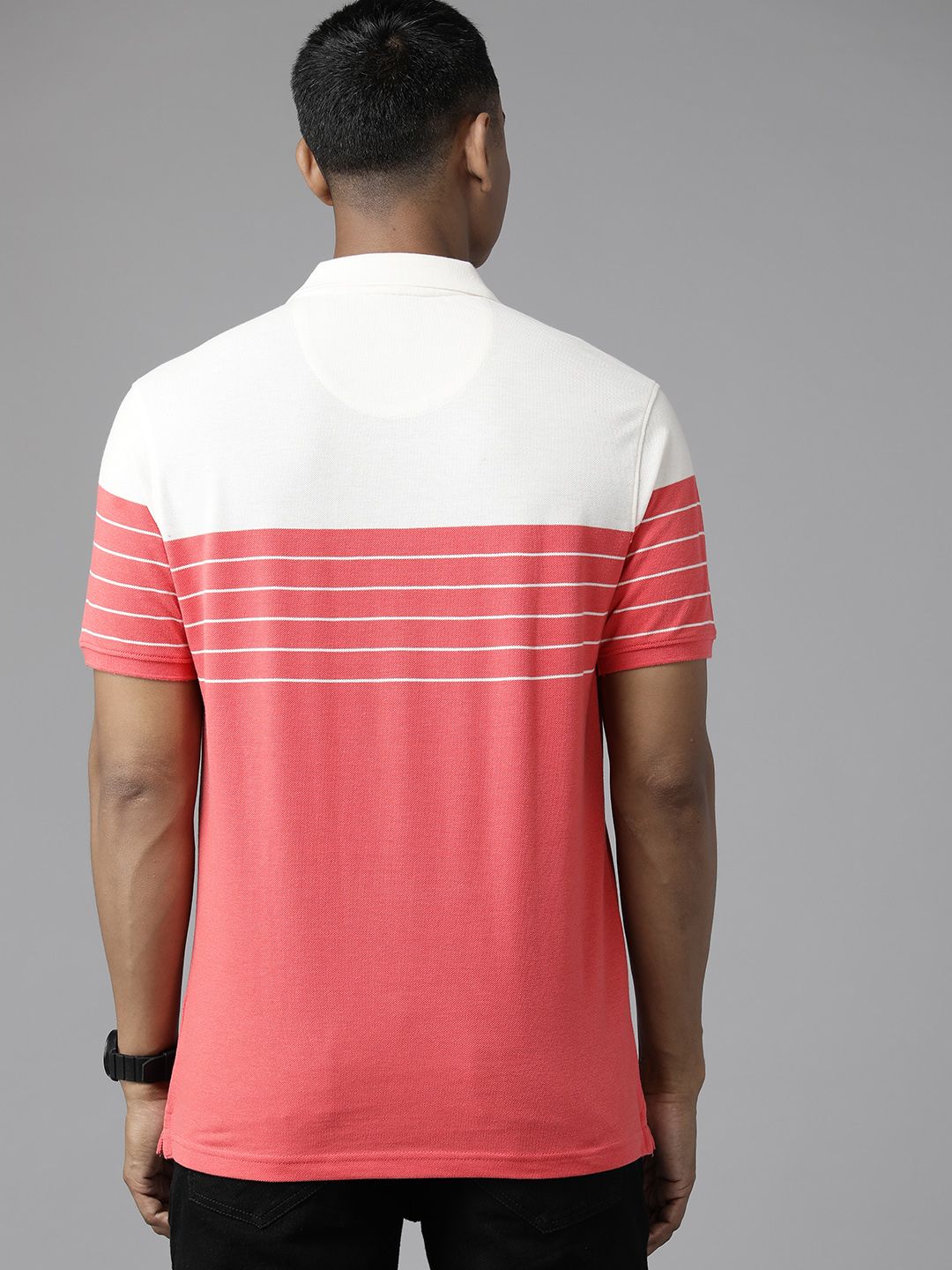 Park Avenue Men Colourblocked Polo Collar Slim Fit T-shirt