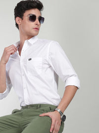 The Indian Garage Co Men White Comfort Cotton Casual Shirt