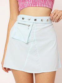 DressBerry Adorable Allure Pocket Belted Mini A-Line Skirt