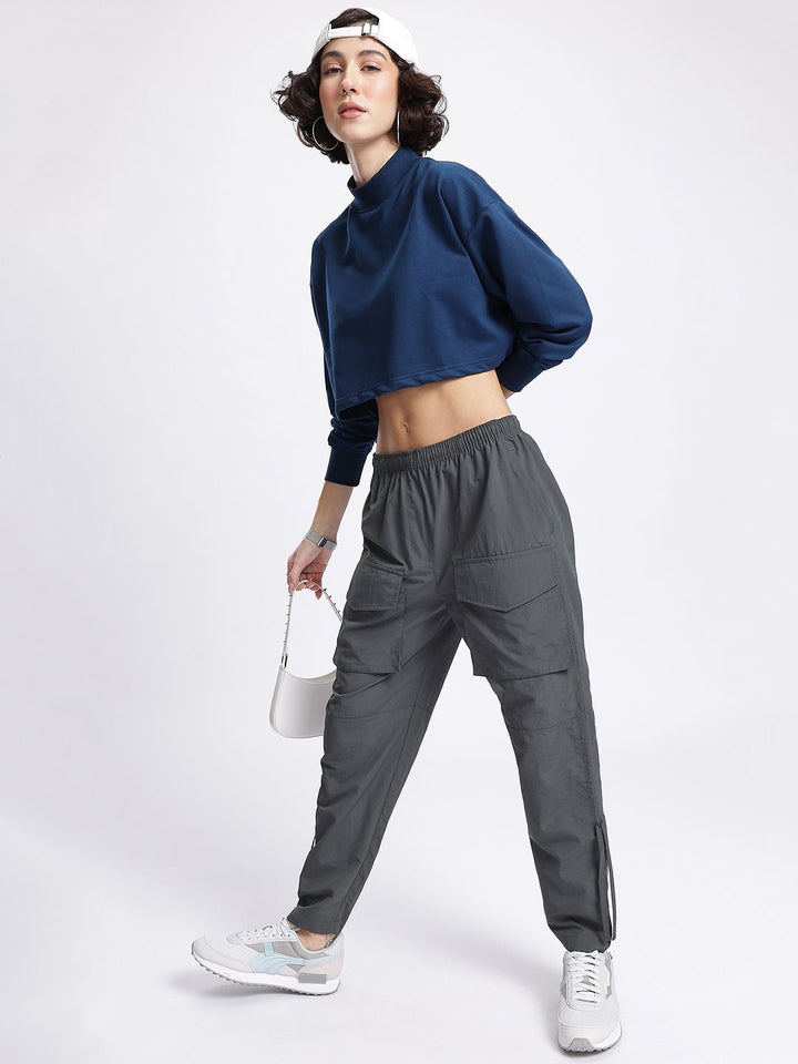 DressBerry Women Ruched Tie-Ups Cargo-Style Track Pants