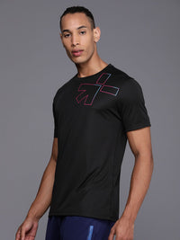 HRX by Hrithik Roshan Men Geometric Placement Print Rapid-Dry Training T-shirt
