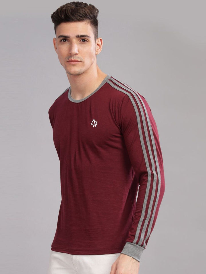 ADRO Men Solid Round Neck T-shirt