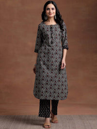 Libas Floral Printed Regular Pure Cotton Kurta with Palazzos