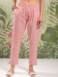 Vishudh V Neck Pure Cotton Straight Kurta & Trousers With Dupatta