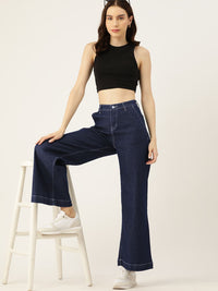 DressBerry Women Wide Leg High-Rise Stretchable Jeans